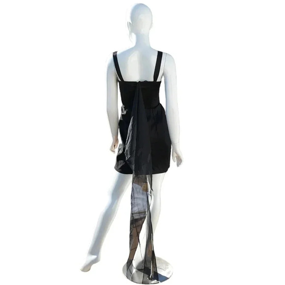 Dave & Johnny Black Dress with Integrated Shawl Formal Occasion Wear Size 3/4 - Picture 7 of 16